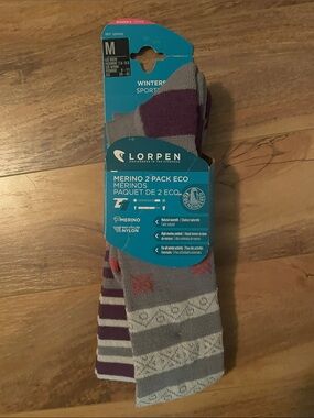 Lorpen Merino 2-Pack Socks - Gray & Purple